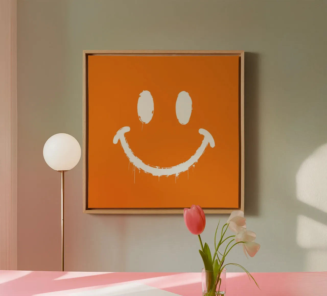 Emoji_StyleB_orange2 tela con Cornice a cassetta da AI-Portraits by LK