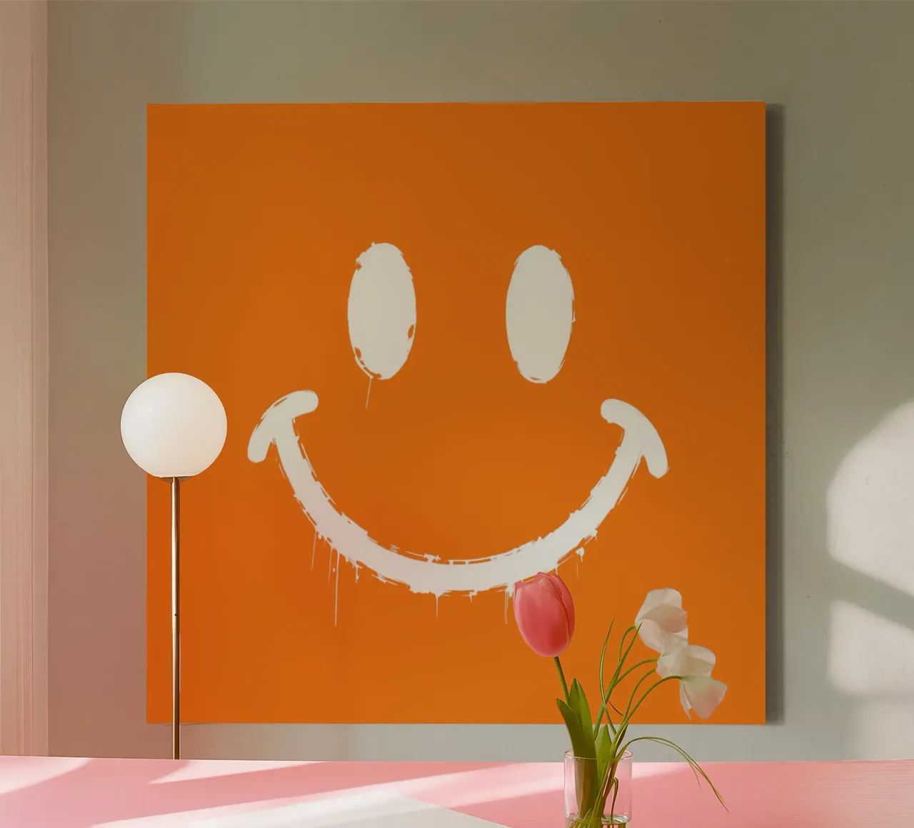 Emoji_StyleB_orange2 tela con Cornice a cassetta da AI-Portraits by LK