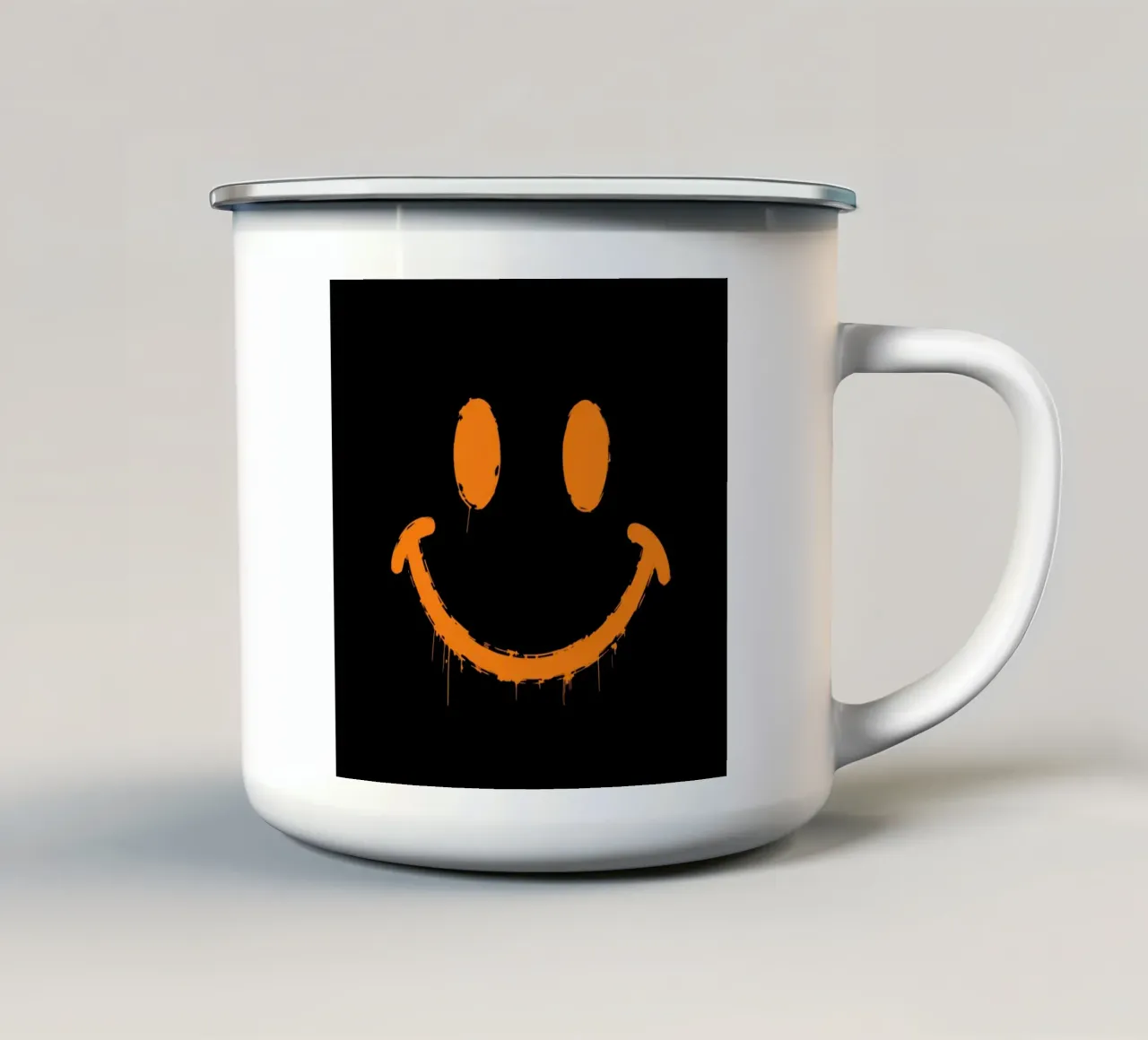 Emoji_StilB_orange3 tazza in smalto da AI-Portraits by LK