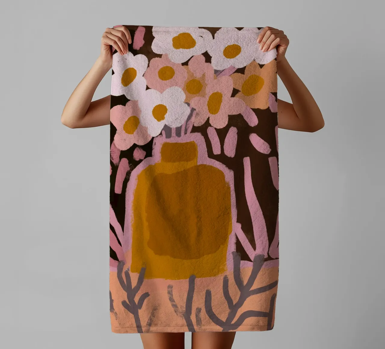 Pastel Flower Impression No 4 asciugamano da bagno da treechild