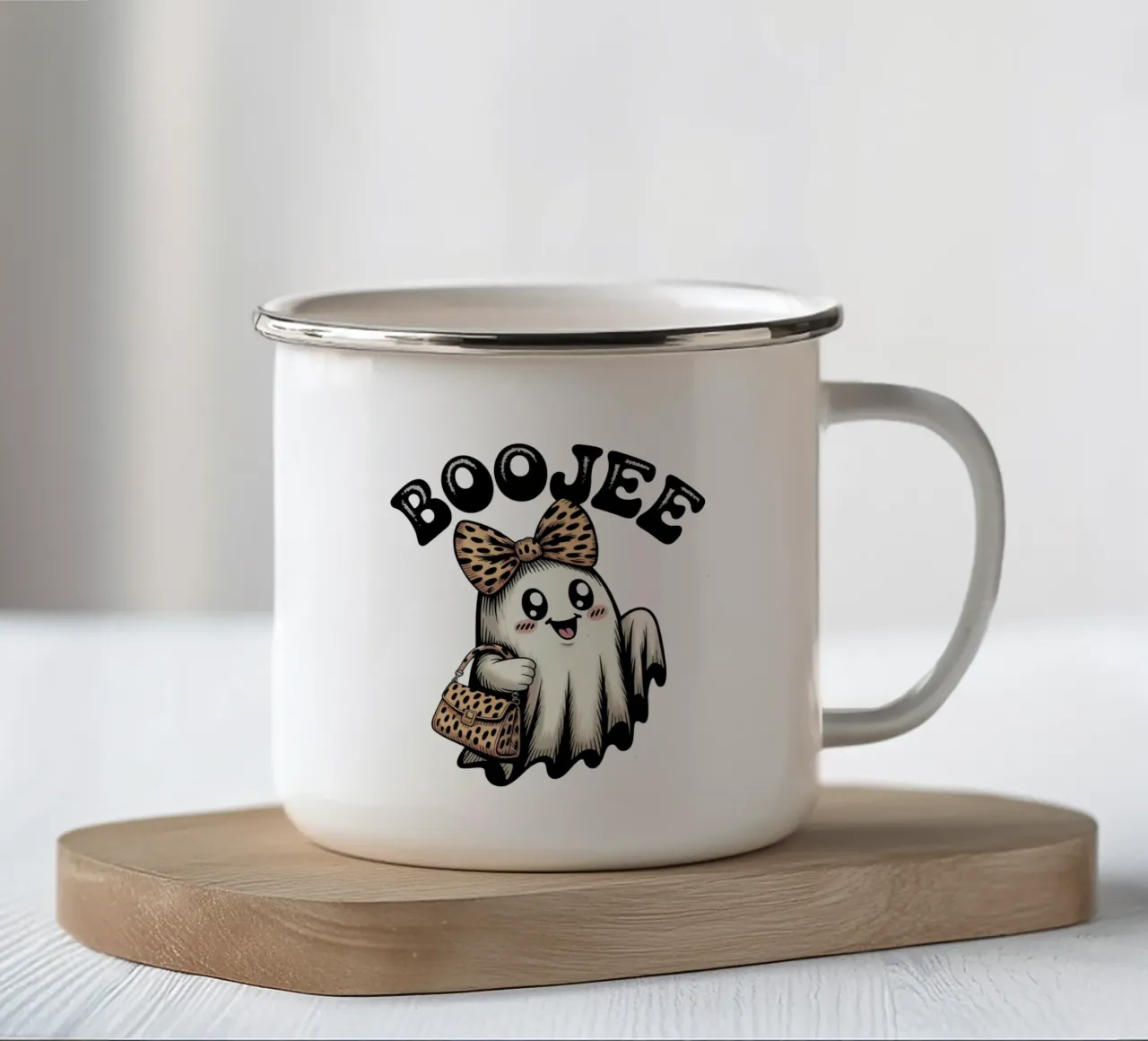 BooJee Kawaii Ghost tazza in smalto da Sasyall Graphics