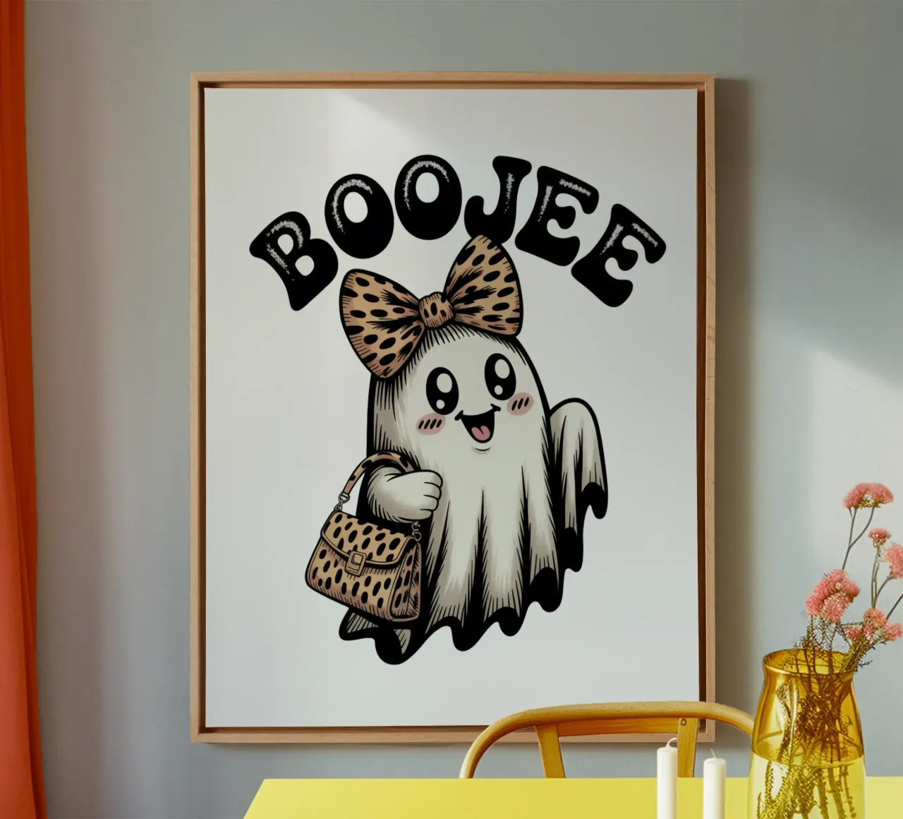 BooJee Kawaii Ghost tela con Cornice a cassetta da Sasyall Graphics