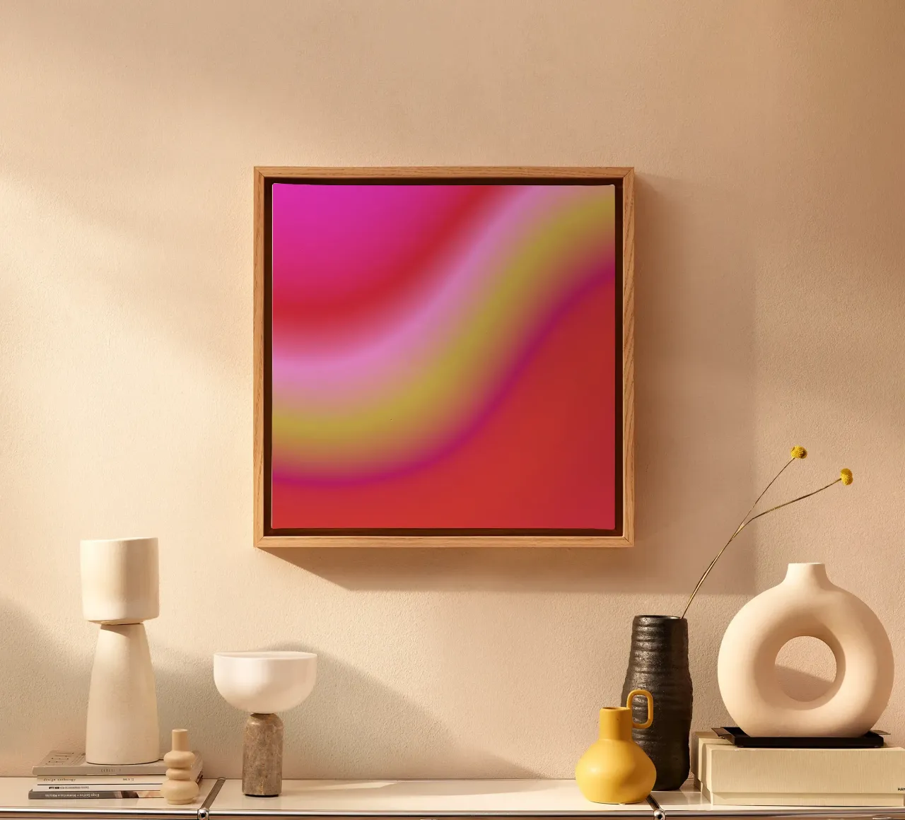 PINK PANTHER MAISON canvas met Baklijst van ÂME LIBRE STUDIO