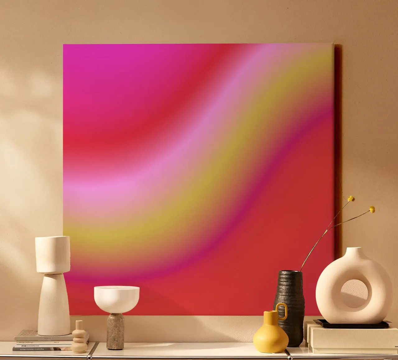 PINK PANTHER MAISON canvas met Baklijst van ÂME LIBRE STUDIO