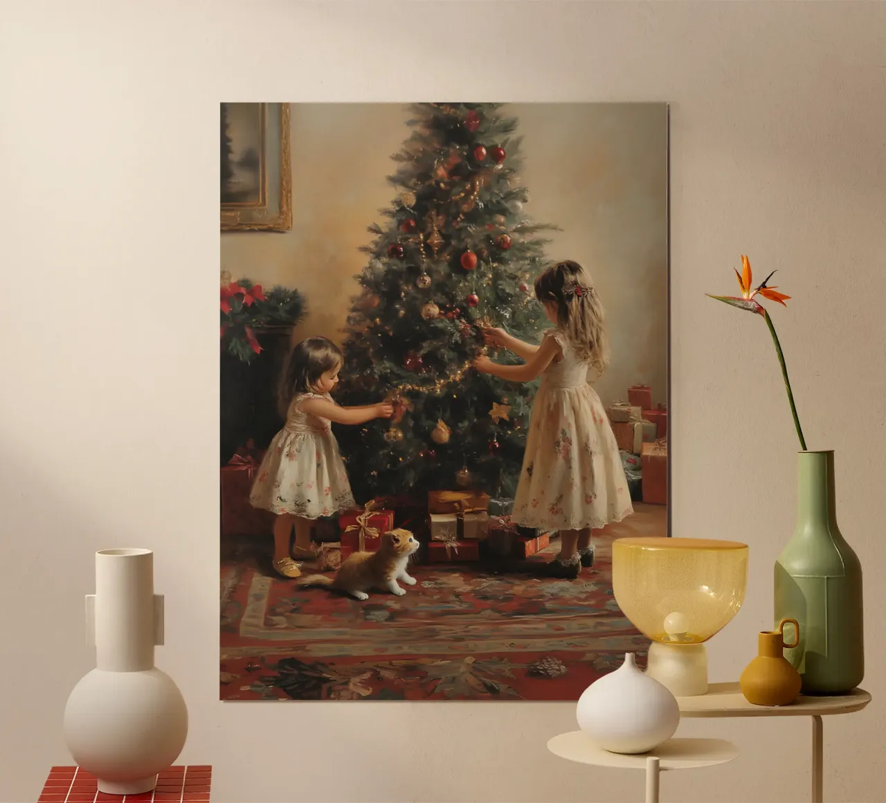 Magia di Natale per bambini e gatti poster da Studio Vibe