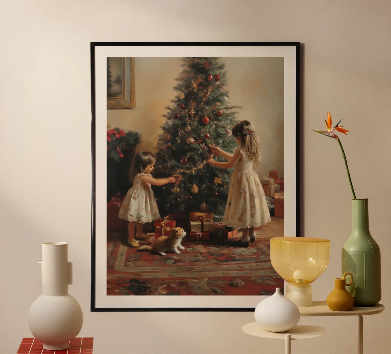 Magia di Natale per bambini e gatti poster da Studio Vibe