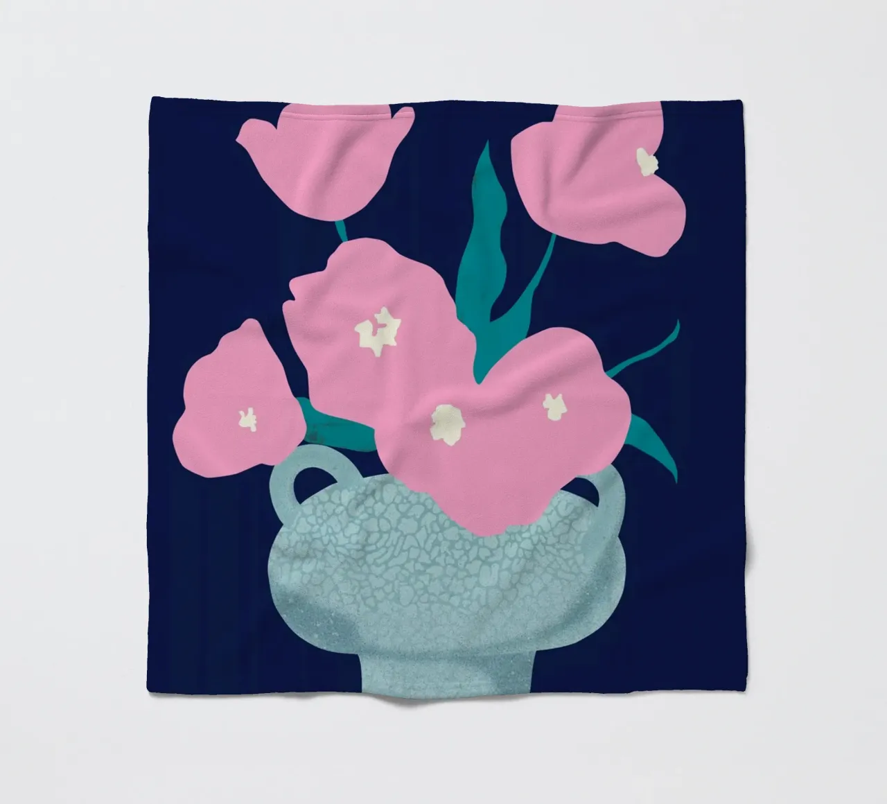 Pink Blossom fleece blanket by Asha Designs