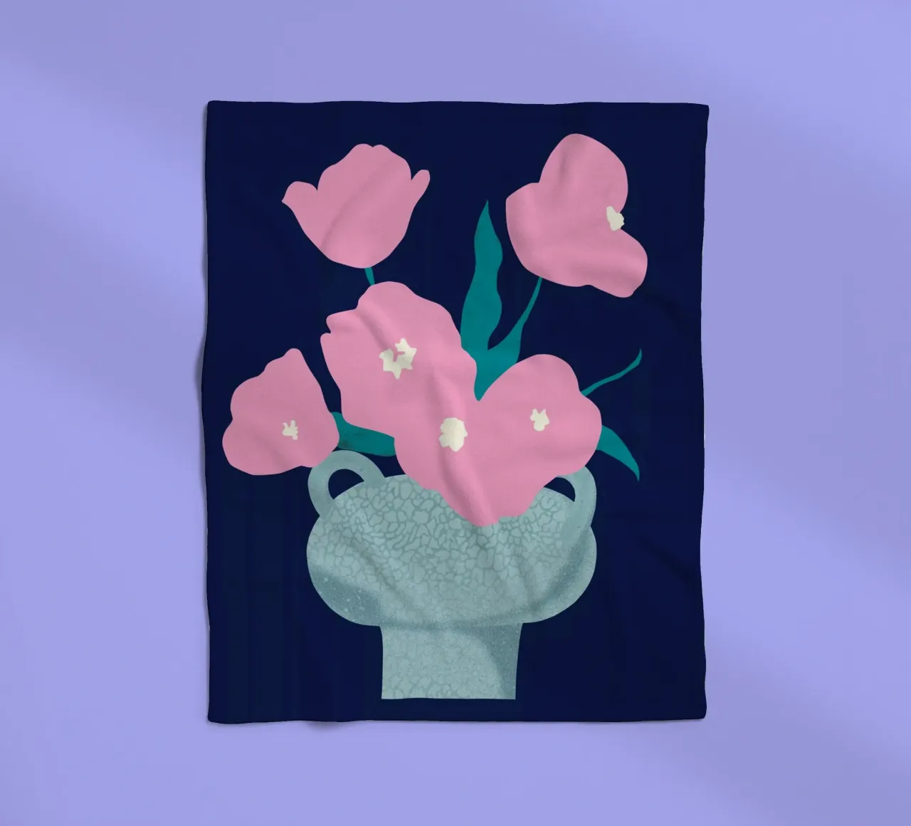 Pink Blossom fleece blanket by Asha Designs
