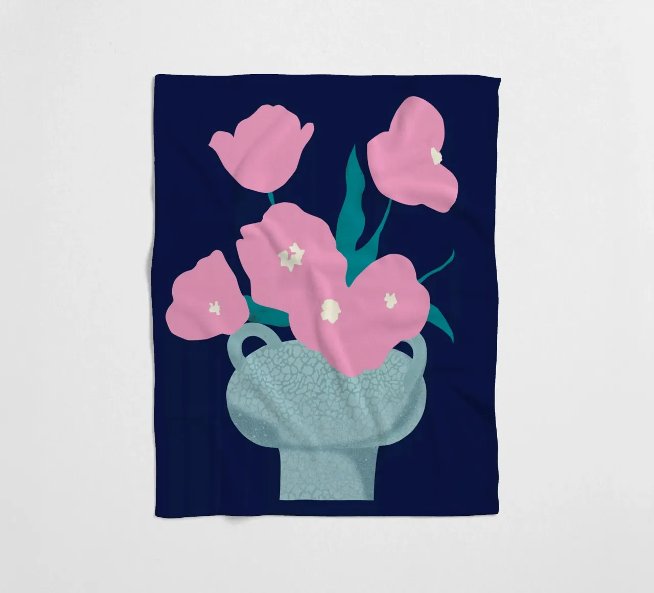 Pink Blossom fleece blanket by Asha Designs