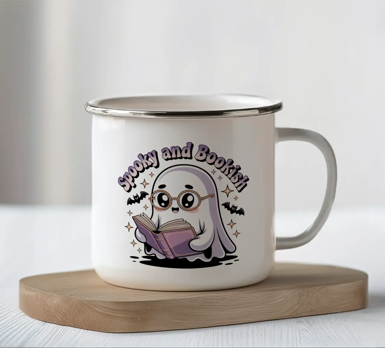 Spooky And Bookish tazza in smalto da Sasyall Graphics