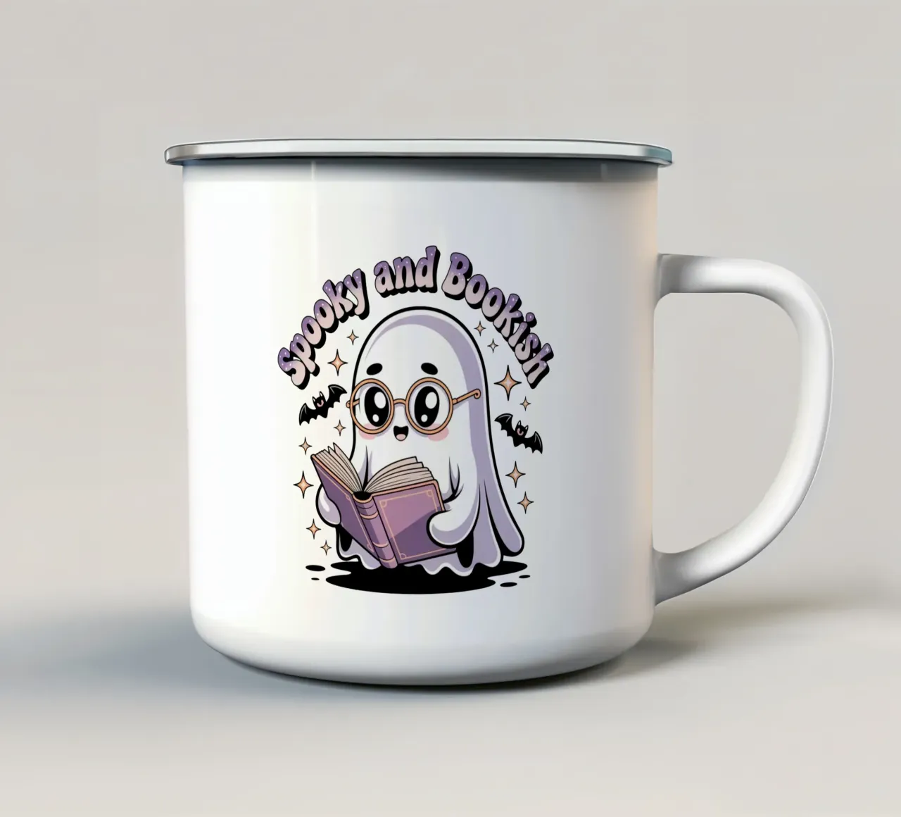Spooky And Bookish tazza in smalto da Sasyall Graphics