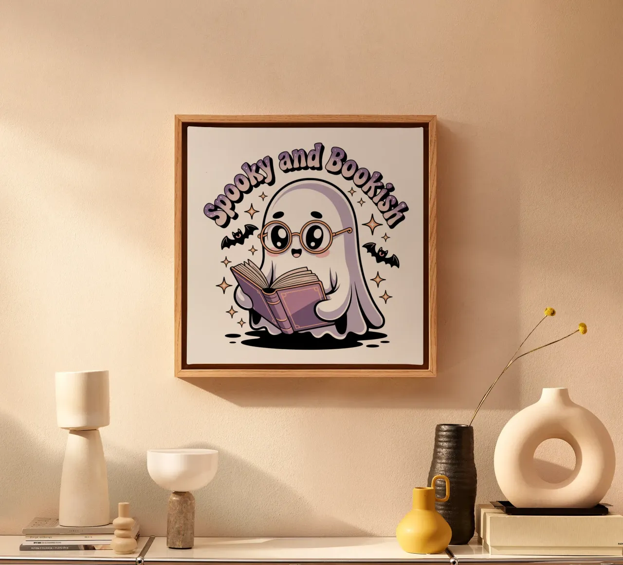 Spooky And Bookish tela con Cornice a cassetta da Sasyall Graphics