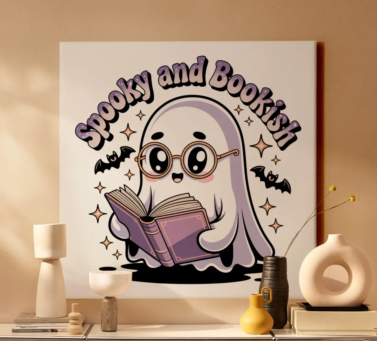 Spooky And Bookish tela con Cornice a cassetta da Sasyall Graphics