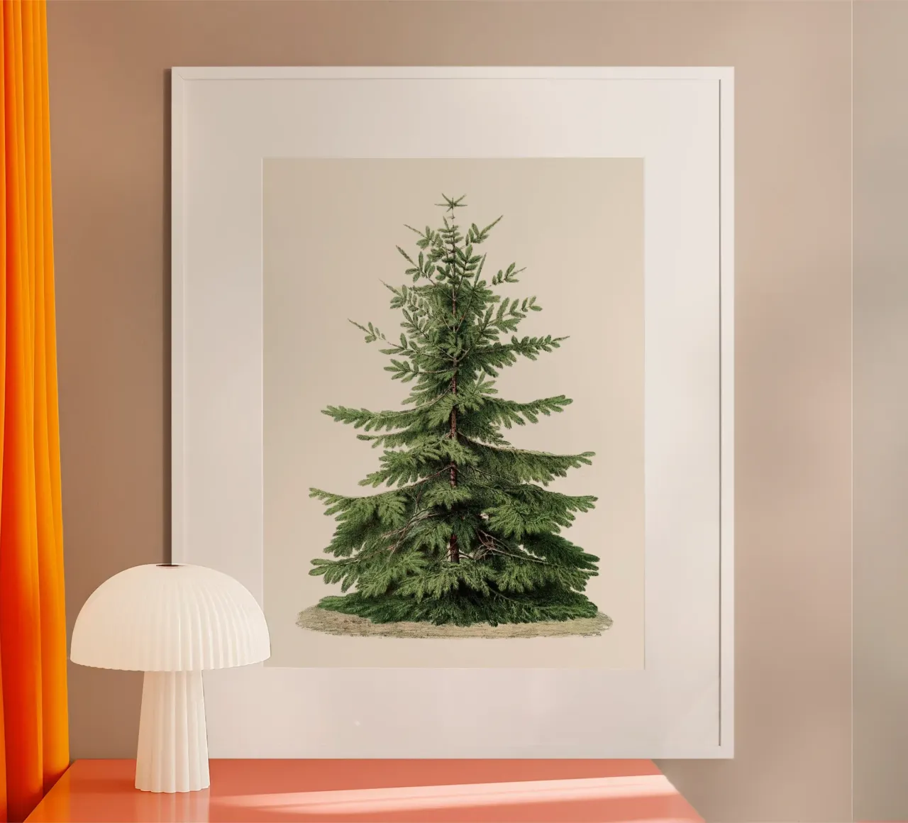 Albero di Natale vintage - Illustrazione di abete classico poster con telaio in plastica da Studio Vibe