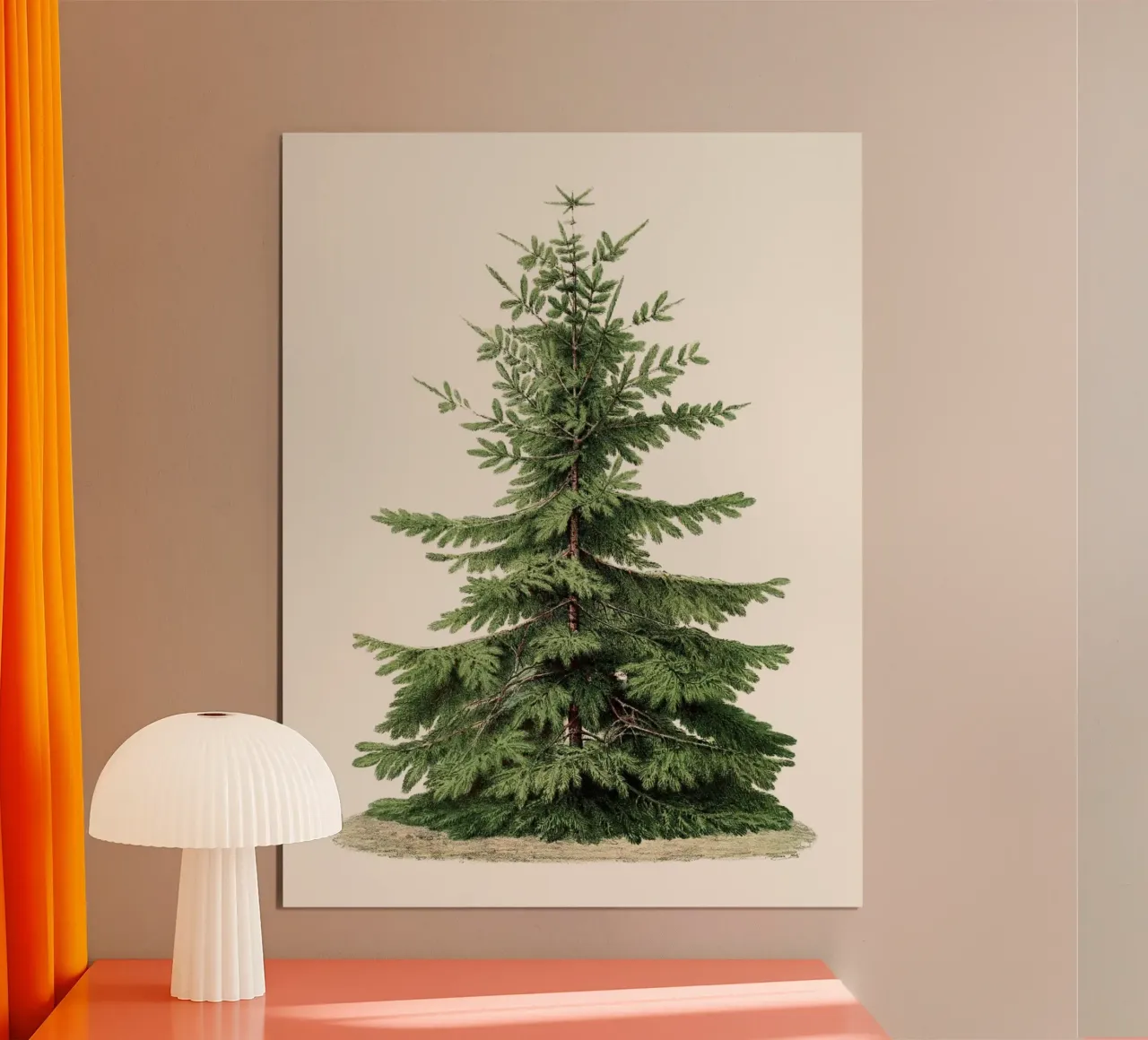 Albero di Natale vintage - Illustrazione di abete classico poster con telaio in plastica da Studio Vibe