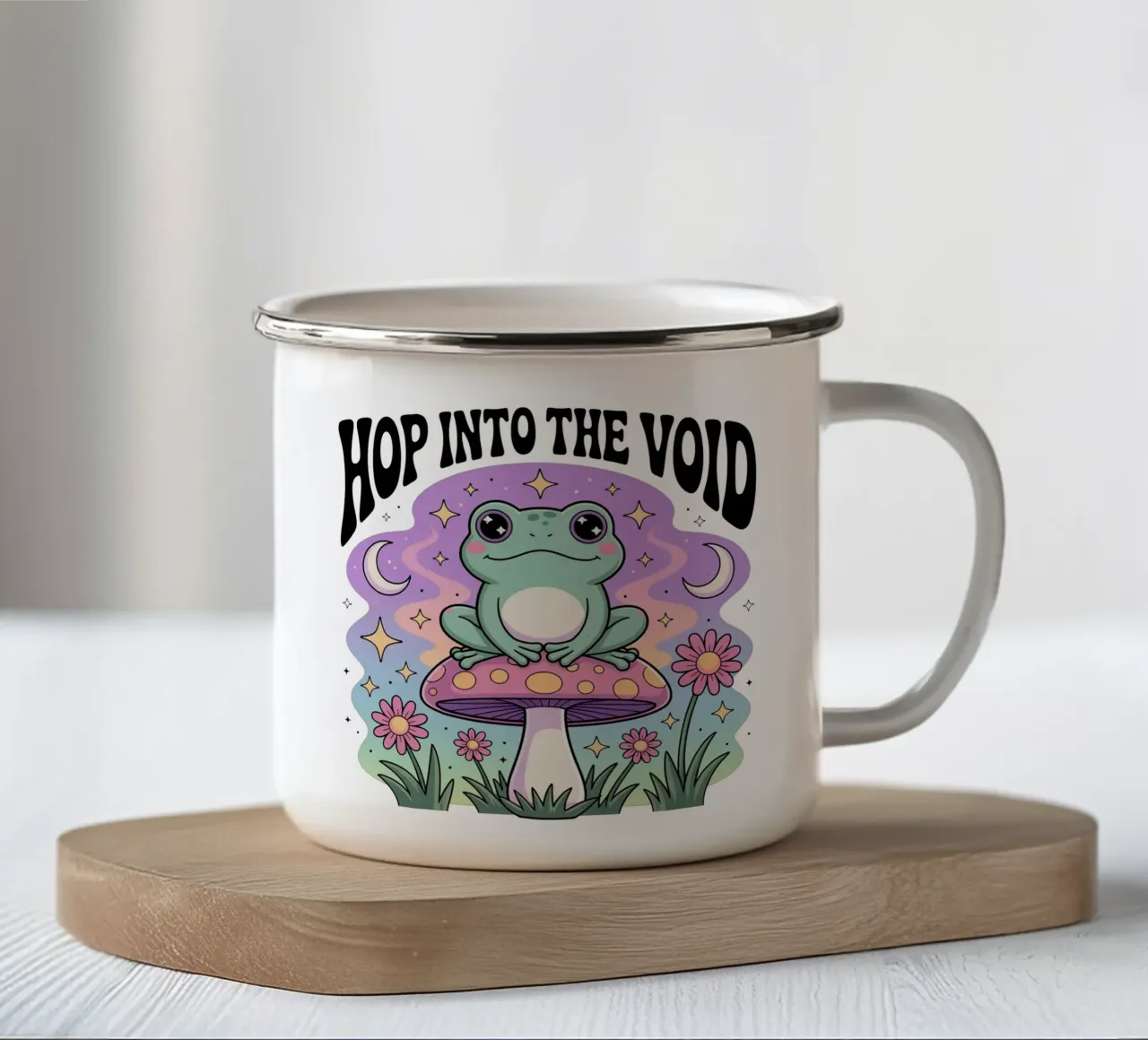 Hop Into The Void tazza in smalto da Sasyall Graphics