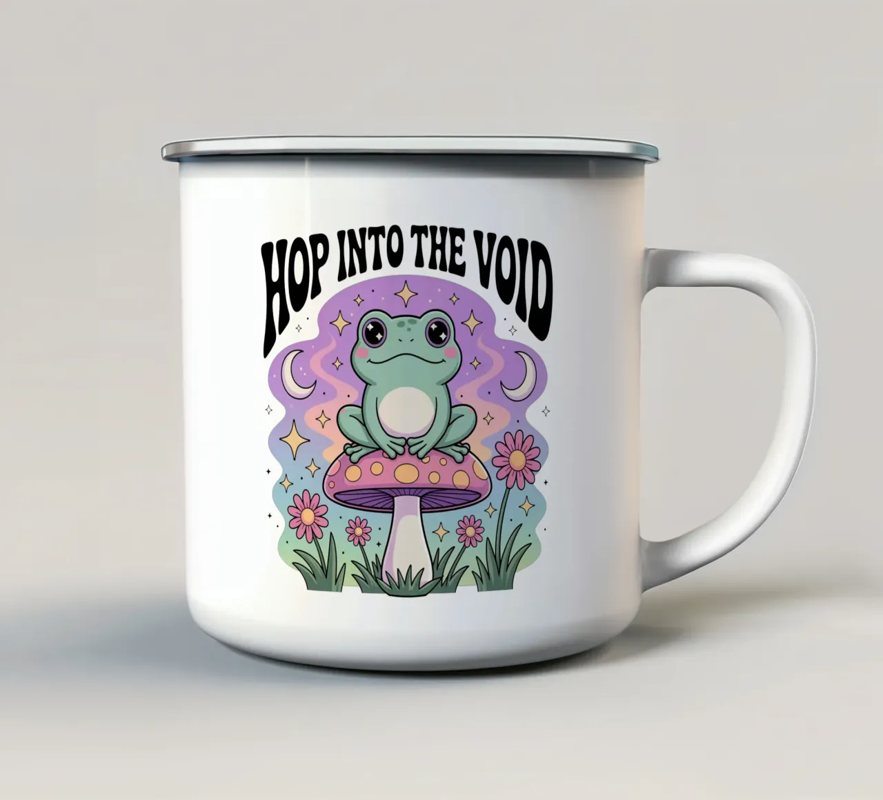 Hop Into The Void tazza in smalto da Sasyall Graphics