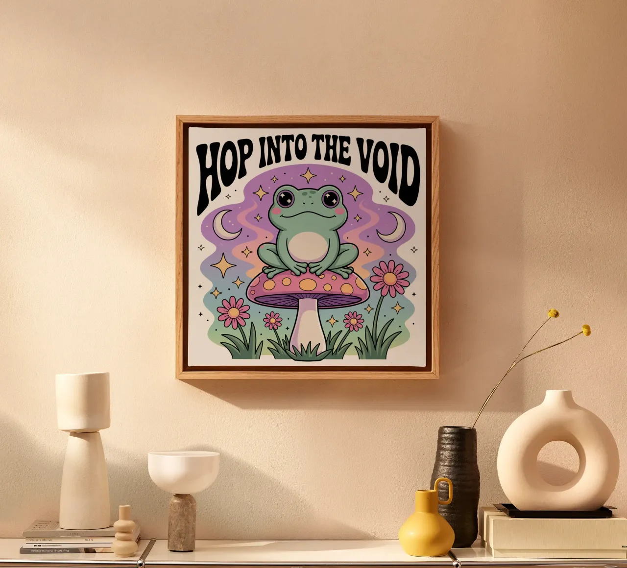 Hop Into The Void canvas with Floater frame by Sasyall Graphics