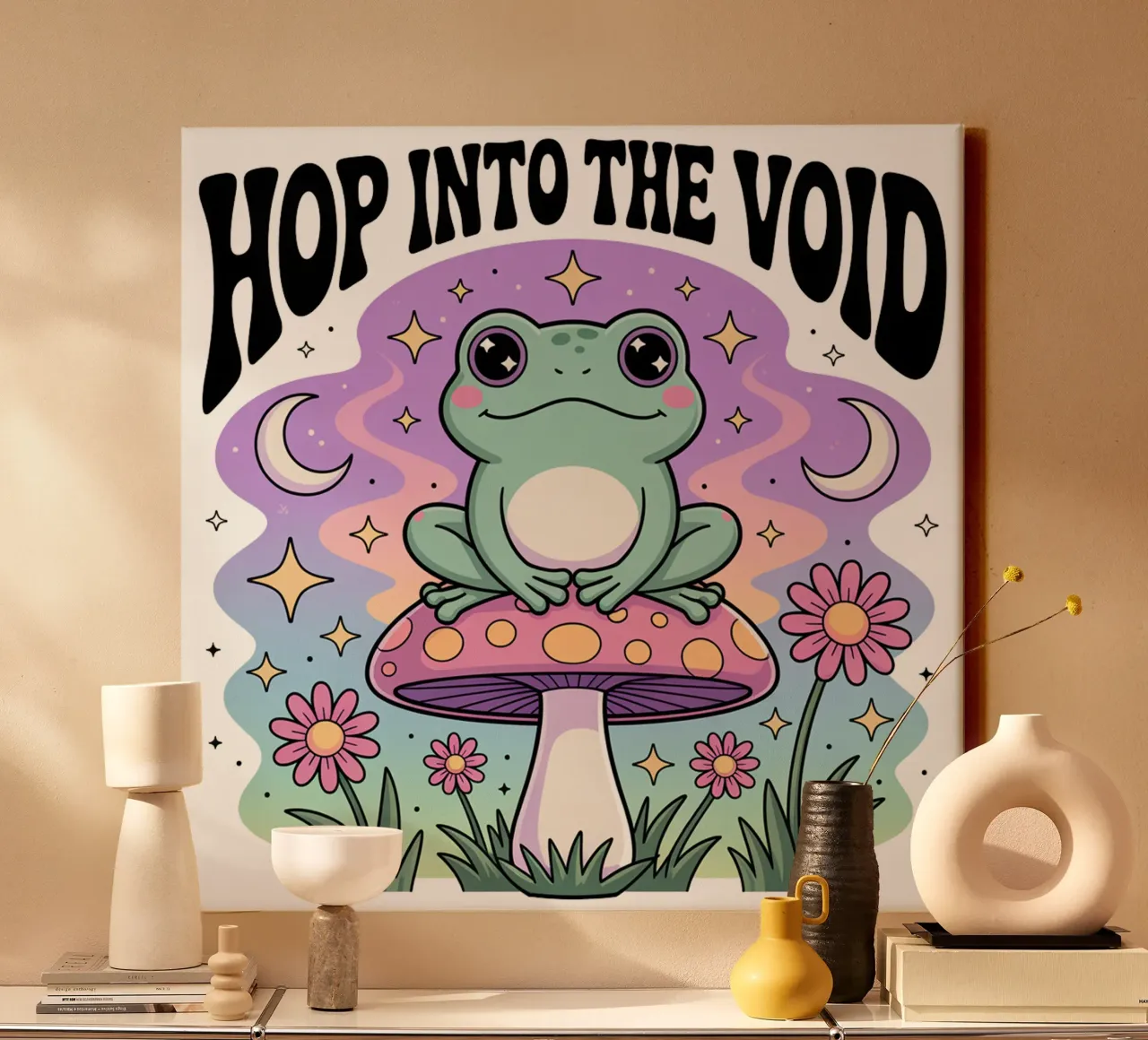Hop Into The Void canvas with Floater frame by Sasyall Graphics