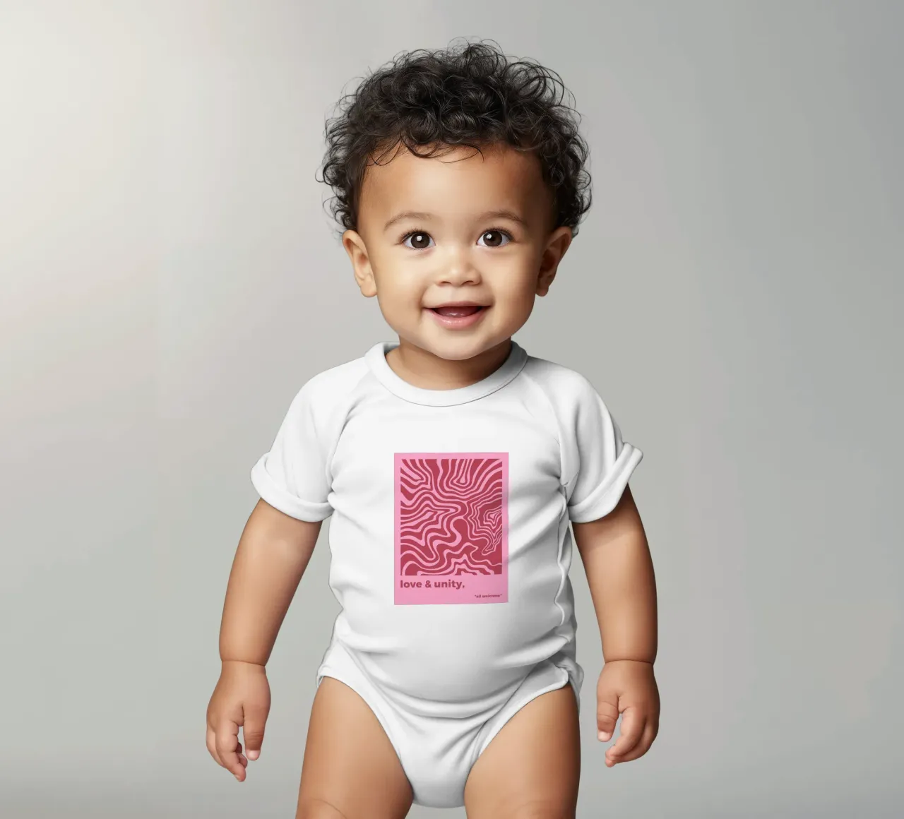 Amore e unità body neonato maniche corte da MODERN NUANCE