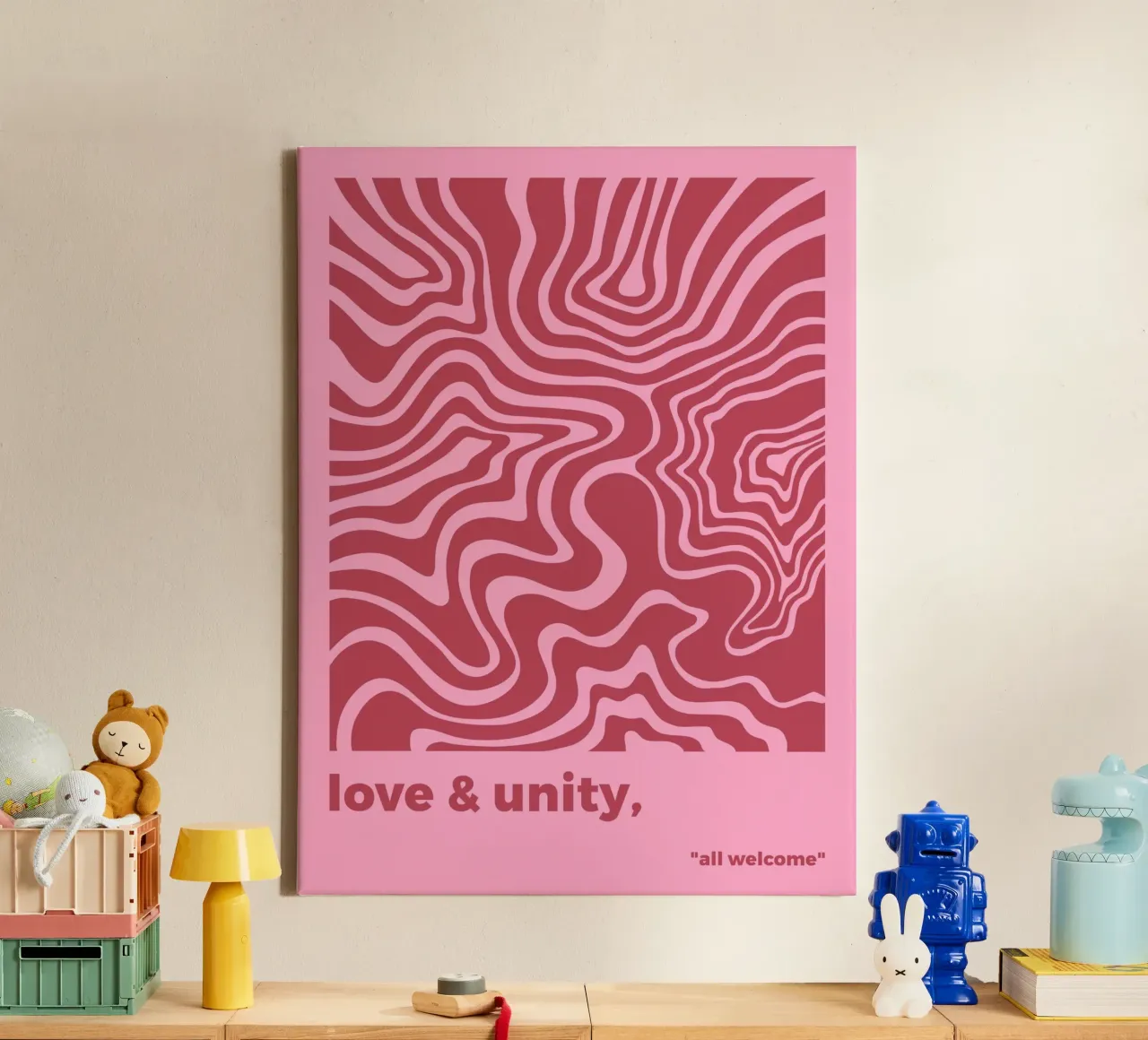 Love And Unity canvas with Floater frame by MODERN NUANCE