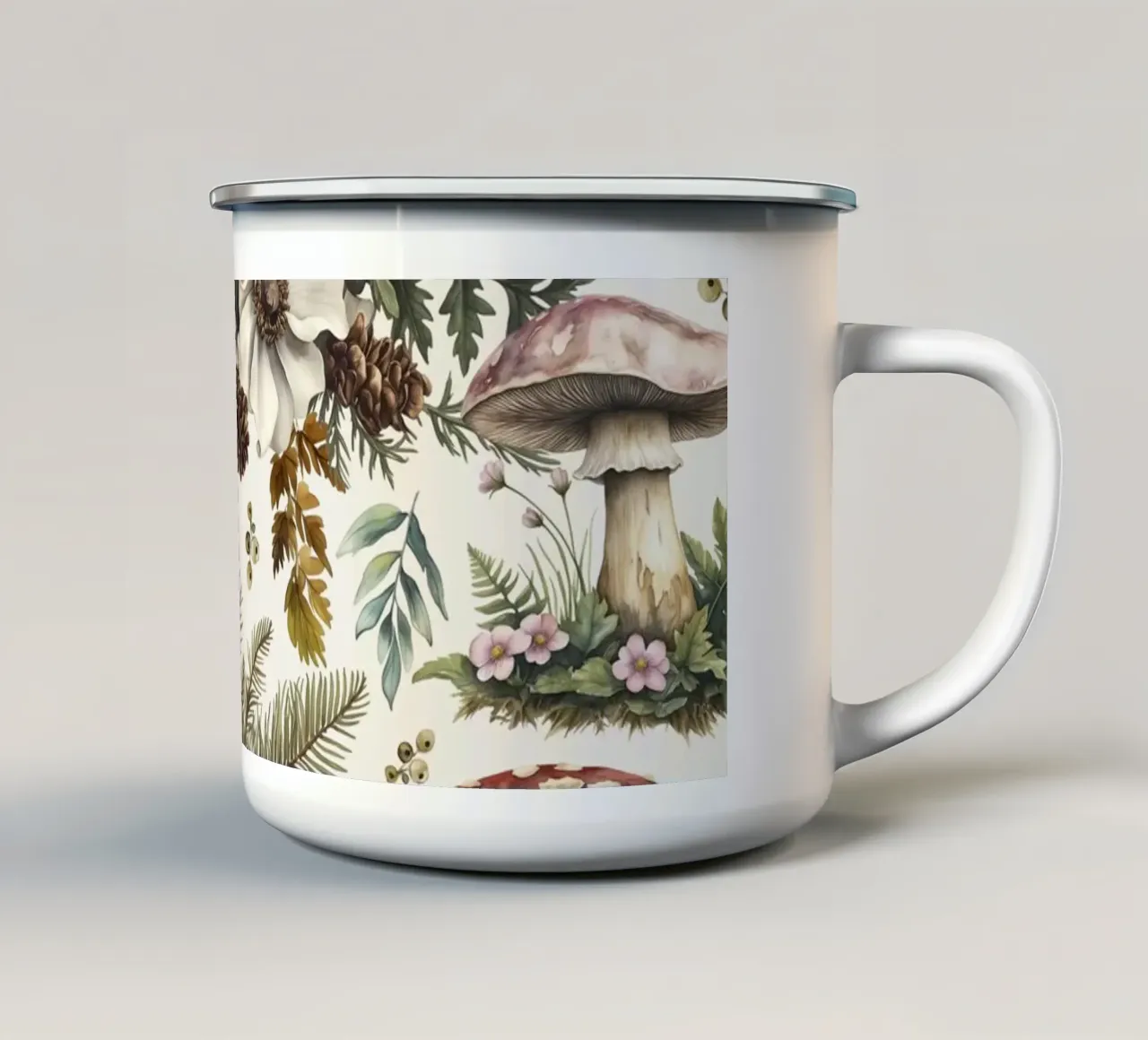Fascino Fungo di bosco Vibrazioni d'autunno tazza in smalto da Andrea Haase Vintage World