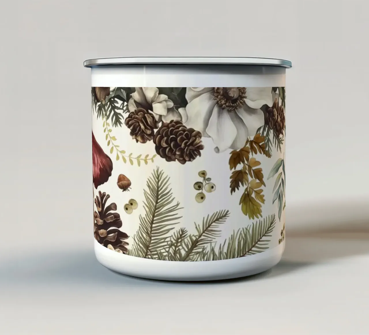 Fascino Fungo di bosco Vibrazioni d'autunno tazza in smalto da Andrea Haase Vintage World