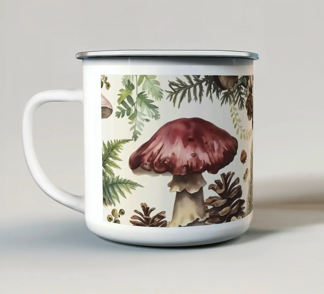 Fascino Fungo di bosco Vibrazioni d'autunno tazza in smalto da Andrea Haase Vintage World