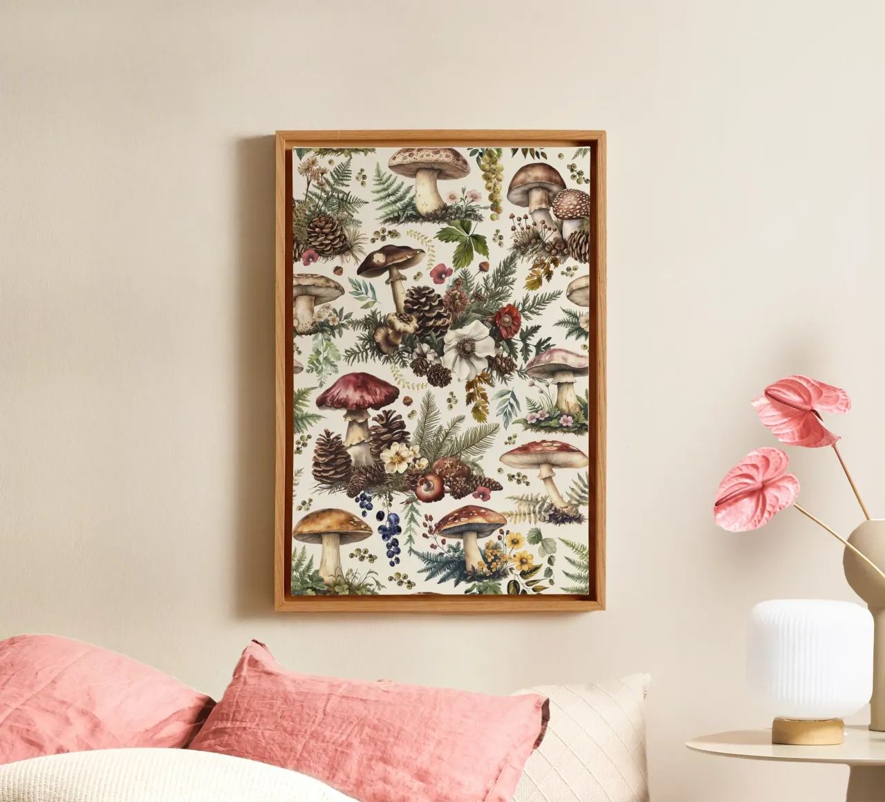 Amuleto Seta del bosque Autumn Vibes lienzo con Marco flotante de Andrea Haase Vintage World