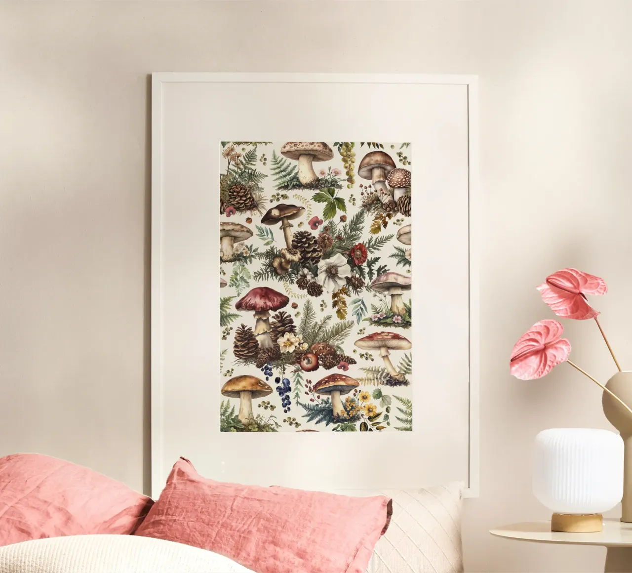 Amuleto Seta del bosque Autumn Vibes poster con marco de aluminio de Andrea Haase Vintage World