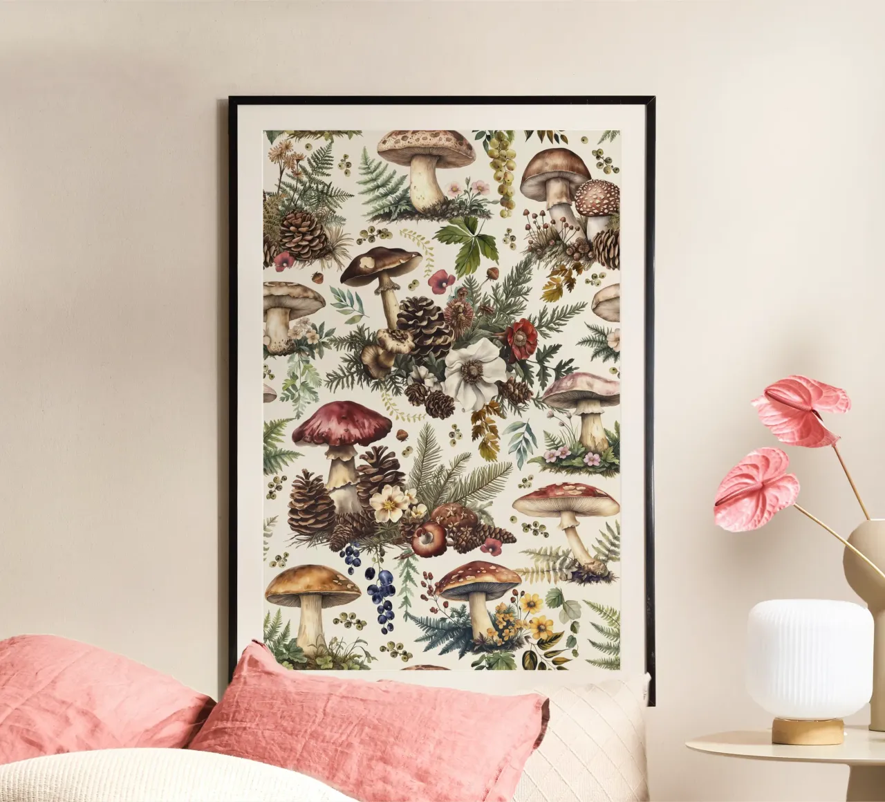 Amuleto Seta del bosque Autumn Vibes poster con marco de aluminio de Andrea Haase Vintage World
