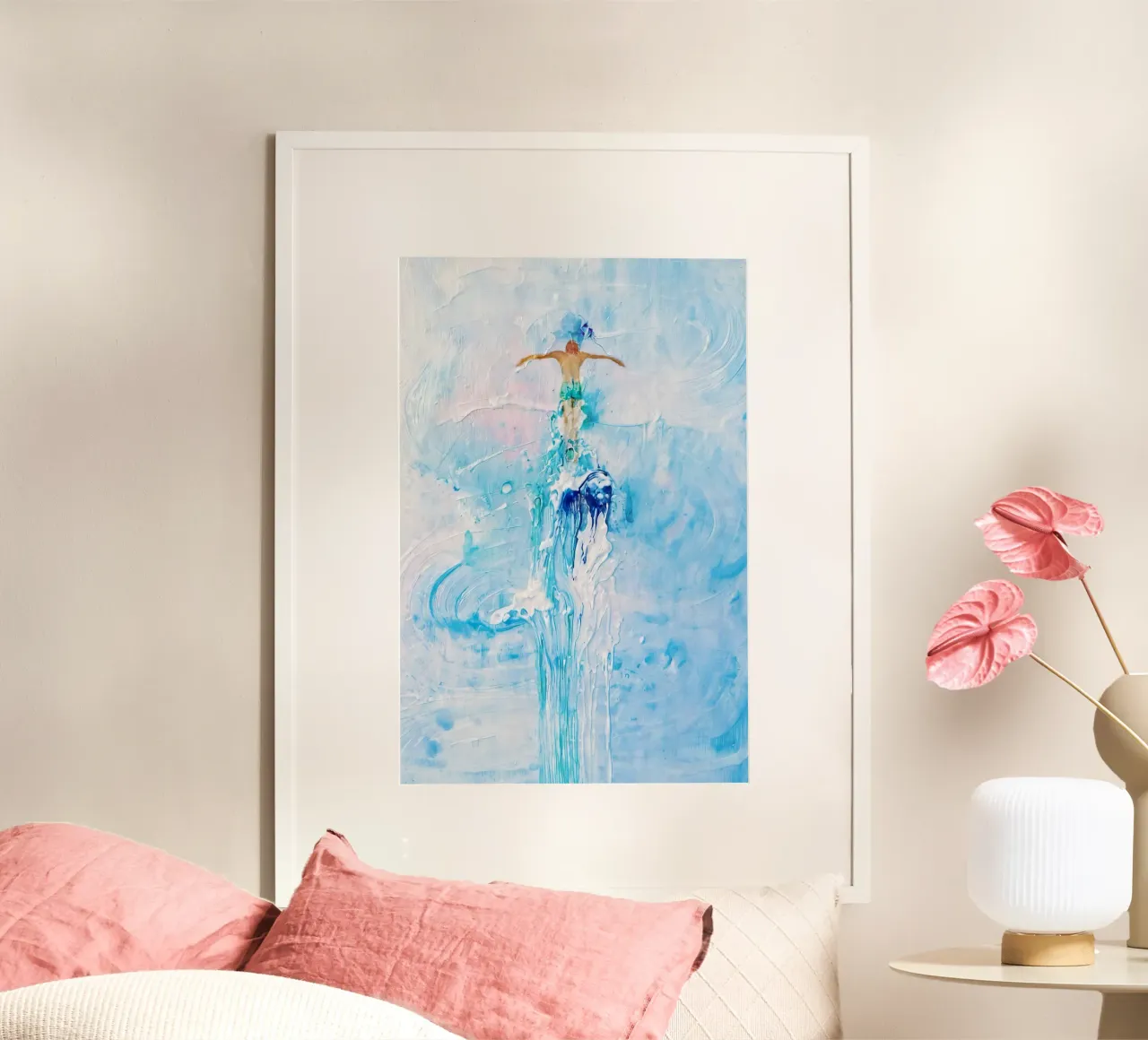 Uomo e mare uniti: motivo impressionista ad acquerello poster da KUNSTstück