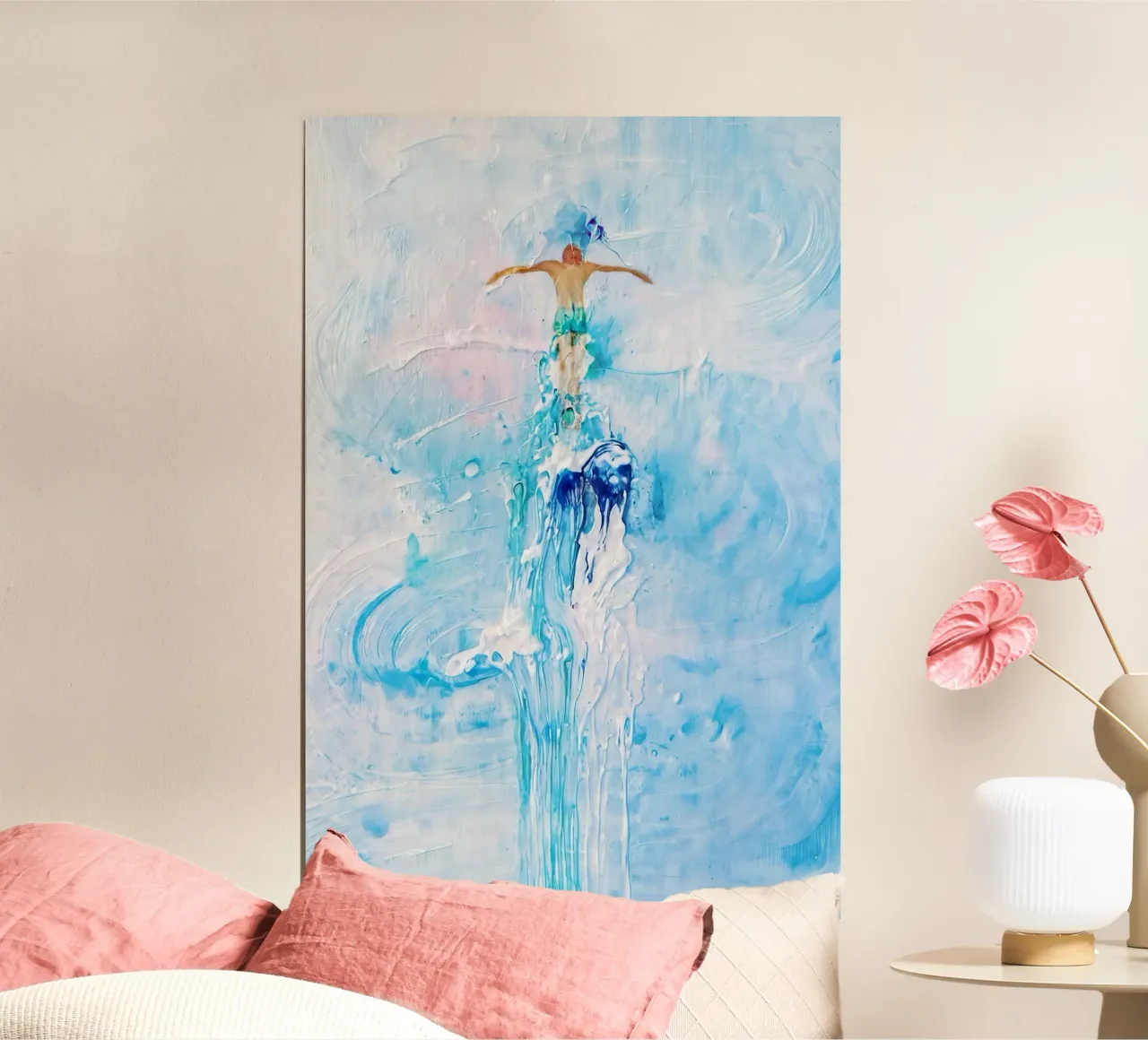 Uomo e mare uniti: motivo impressionista ad acquerello poster da KUNSTstück