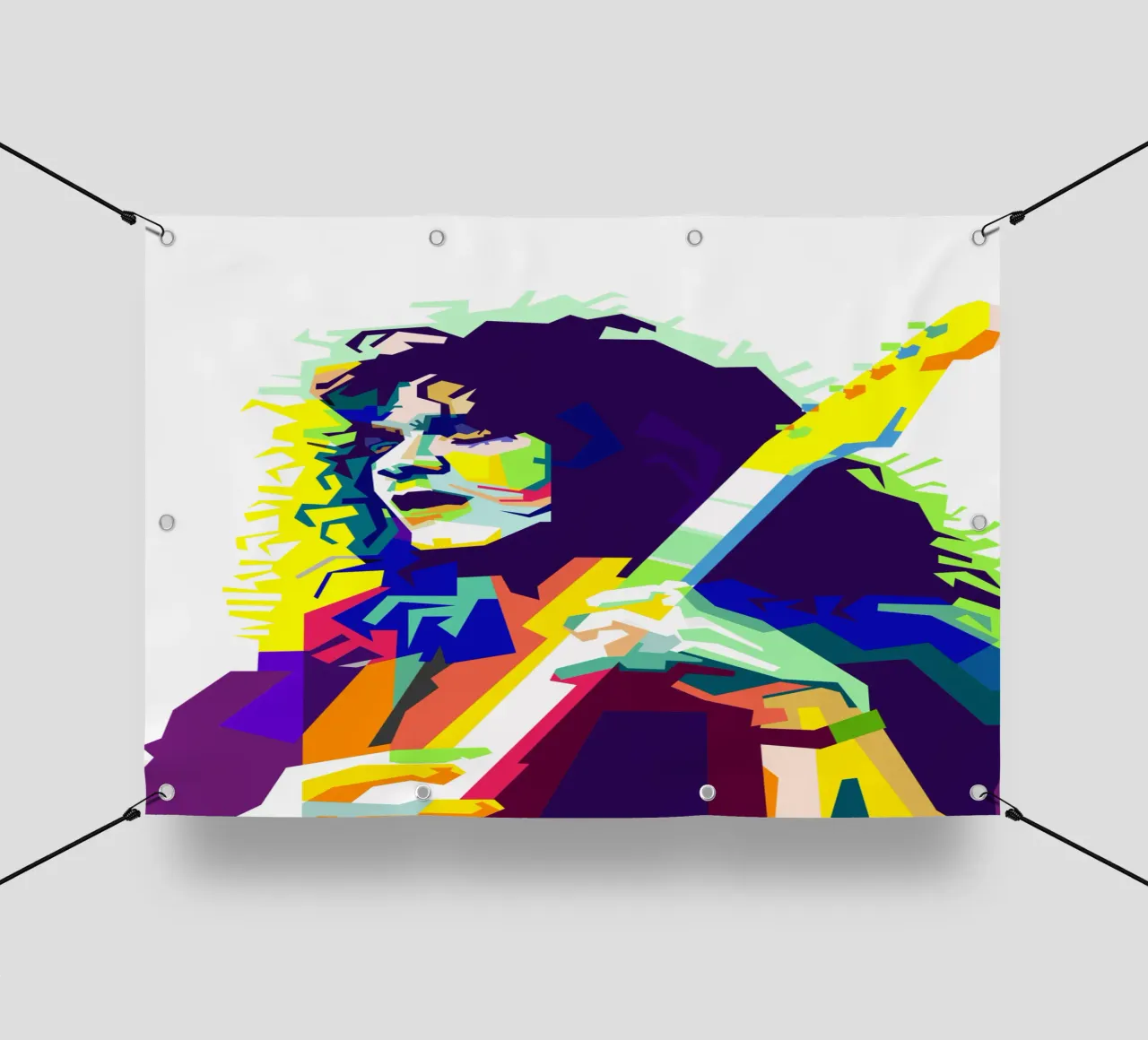 EVH chitarrista più rock Art WPAP telo in pvc da Artkreator