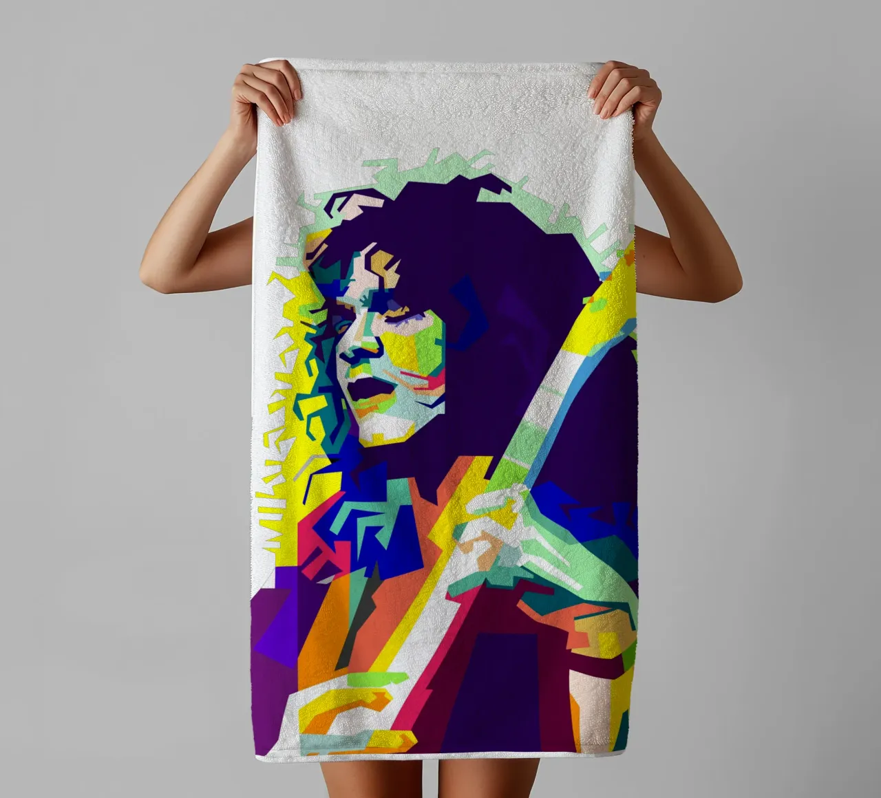 EVH chitarrista più rock Art WPAP asciugamano da bagno da Artkreator