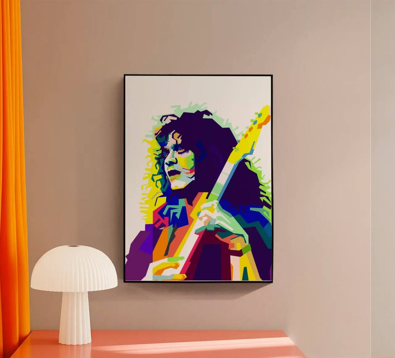 EVH chitarrista più rock Art WPAP plexiglass da Artkreator