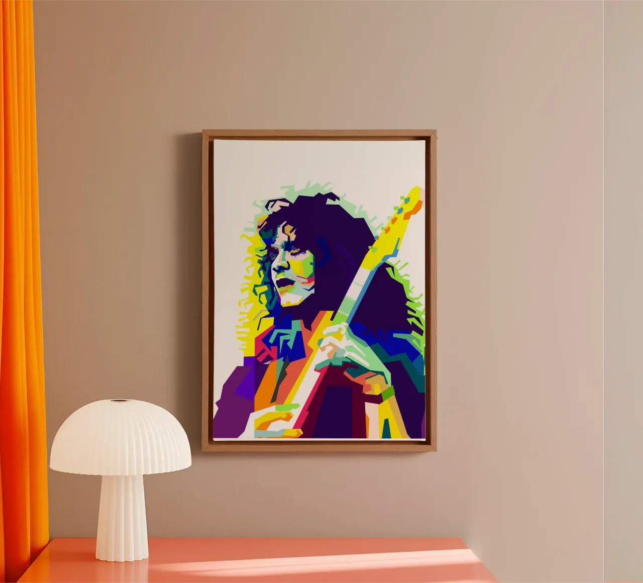 EVH chitarrista più rock Art WPAP tela con Cornice a cassetta da Artkreator