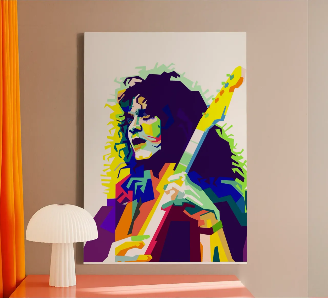 EVH chitarrista più rock Art WPAP tela con Cornice a cassetta da Artkreator