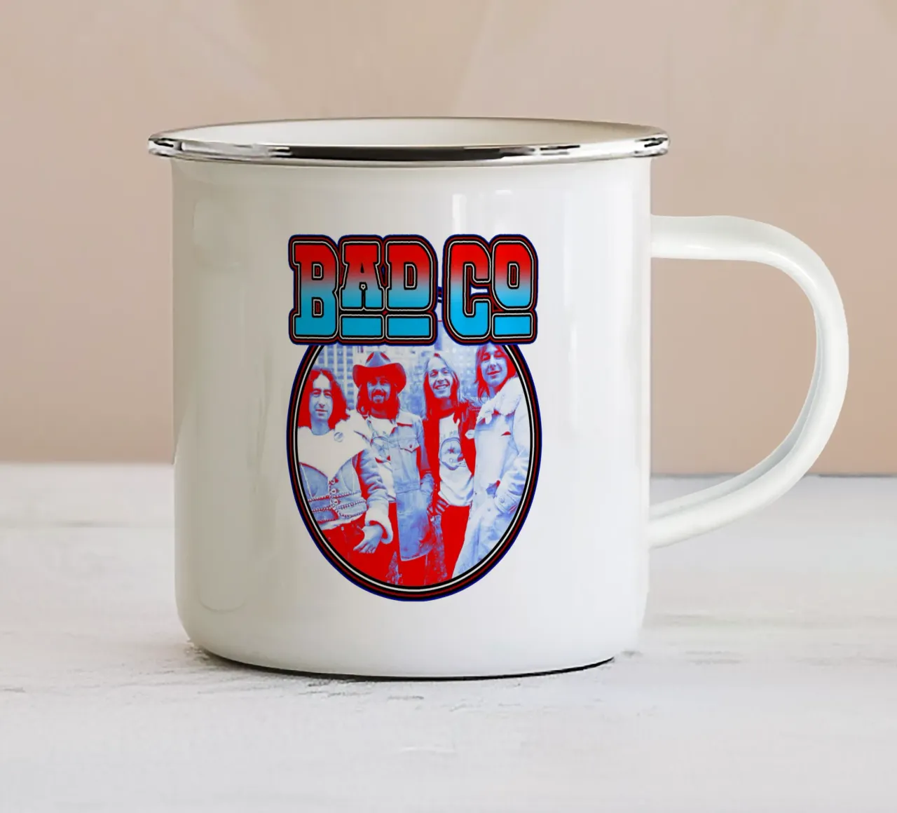 Grunge Hard rock Bad Company tazza in smalto da igoshdesigns