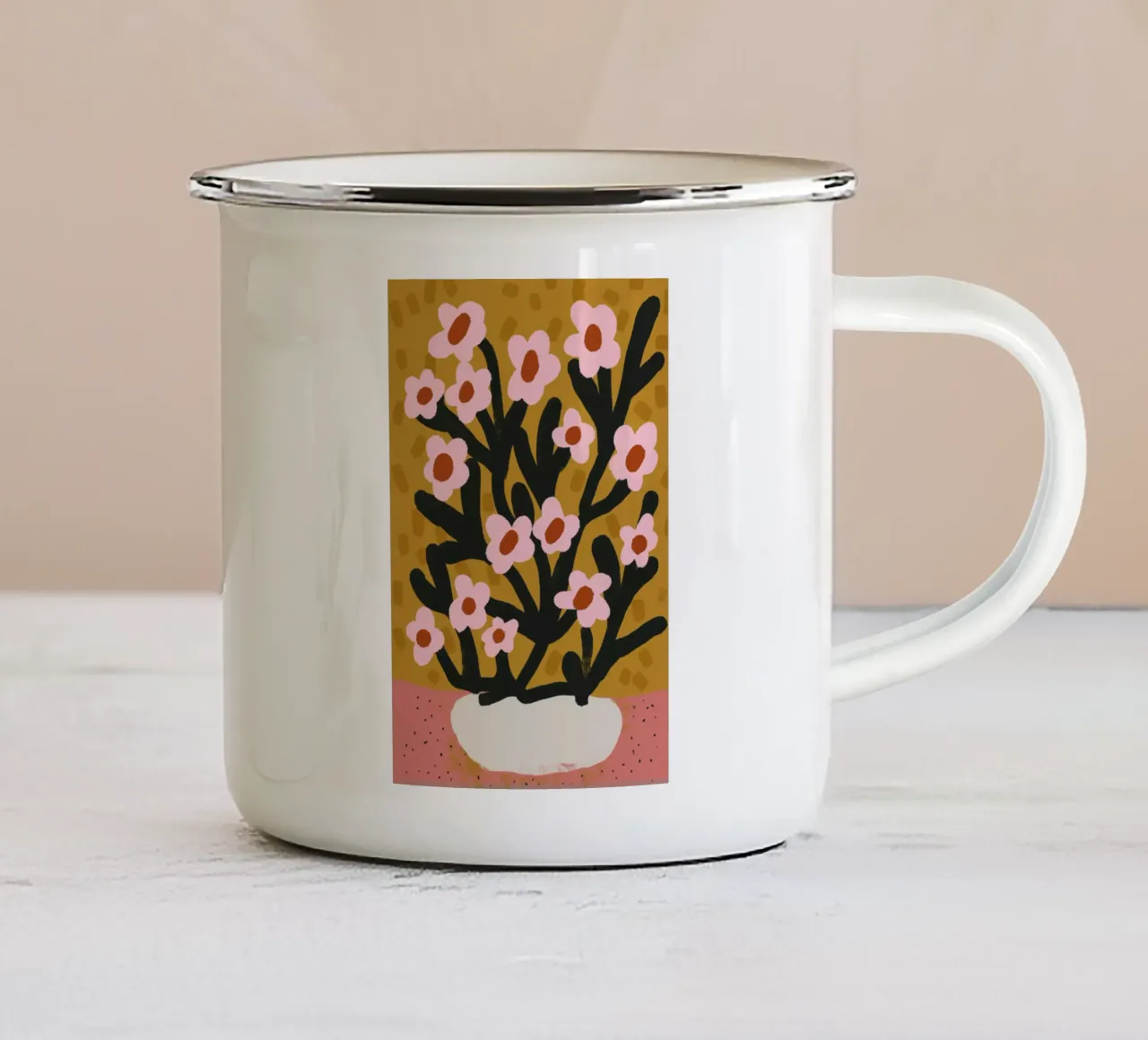 Pastel Flower Impression No 2 tazza in smalto da treechild