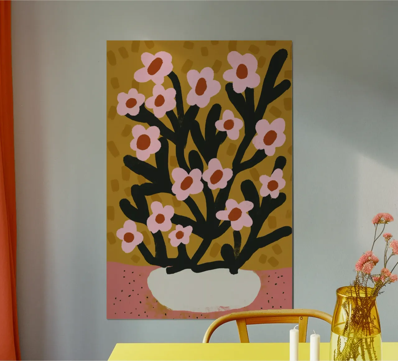 Pastel Flower Impression No 2 poster con telaio in legno da treechild