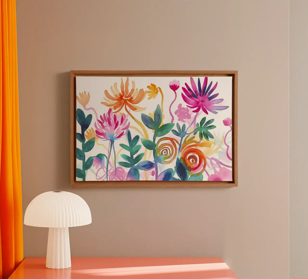 Un giardino di fiori selvatici stravagante tela con Cornice a cassetta da Andrea Haase Modern Home