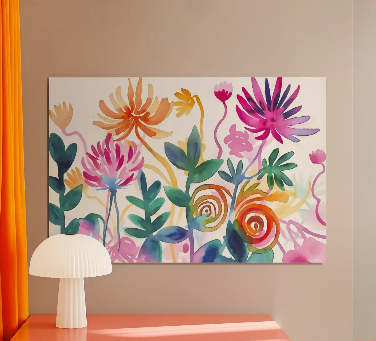 Un giardino di fiori selvatici stravagante poster con telaio in legno da Andrea Haase Modern Home