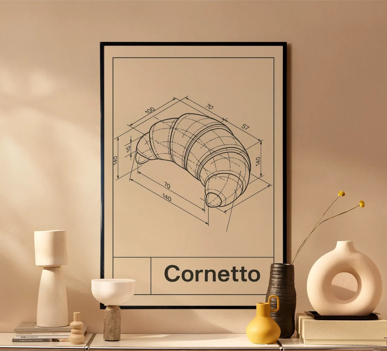 Technische Zeichnung "Cornetto" poster da Grande Bellezza