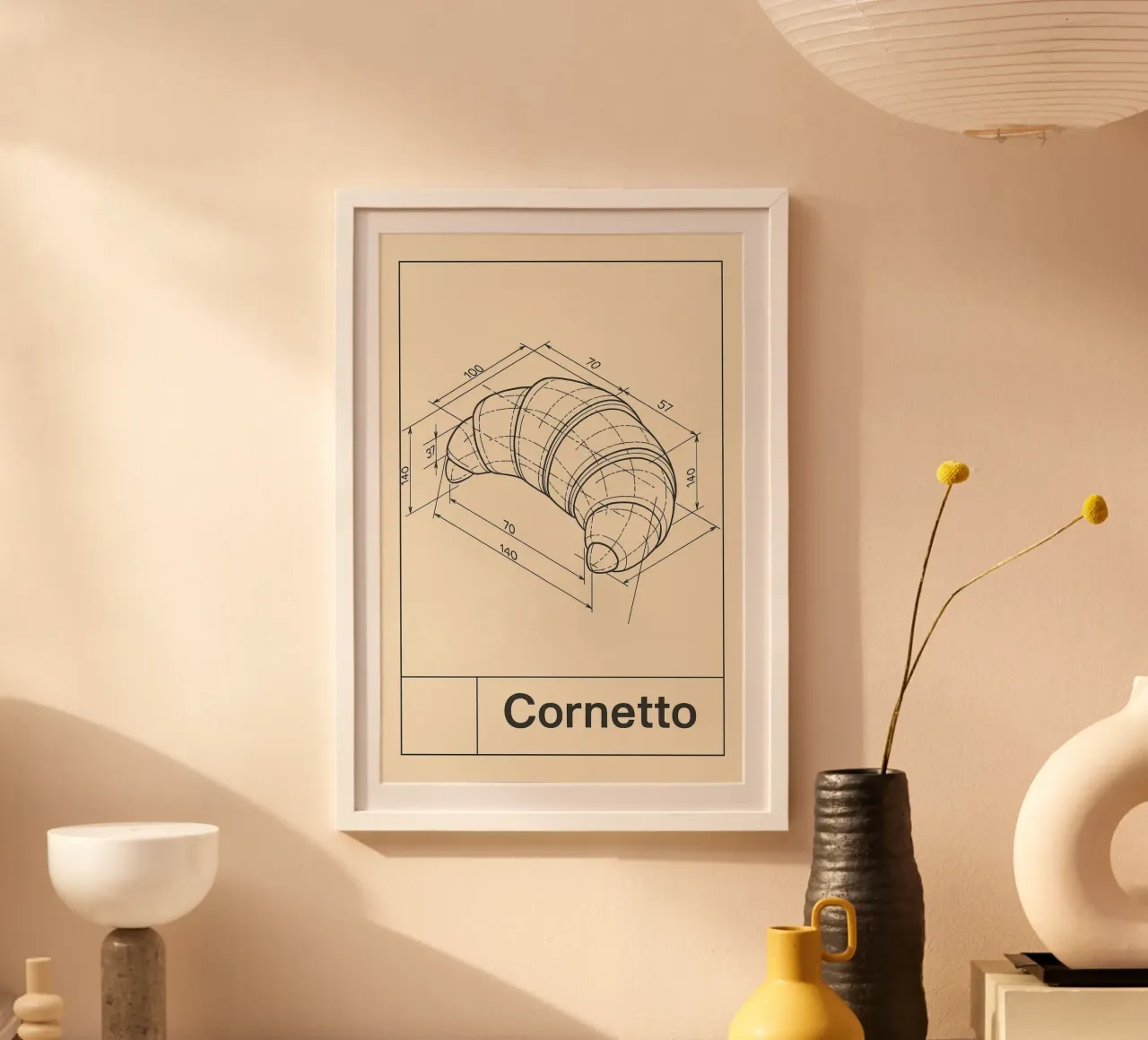 Technische Zeichnung "Cornetto" poster da Grande Bellezza