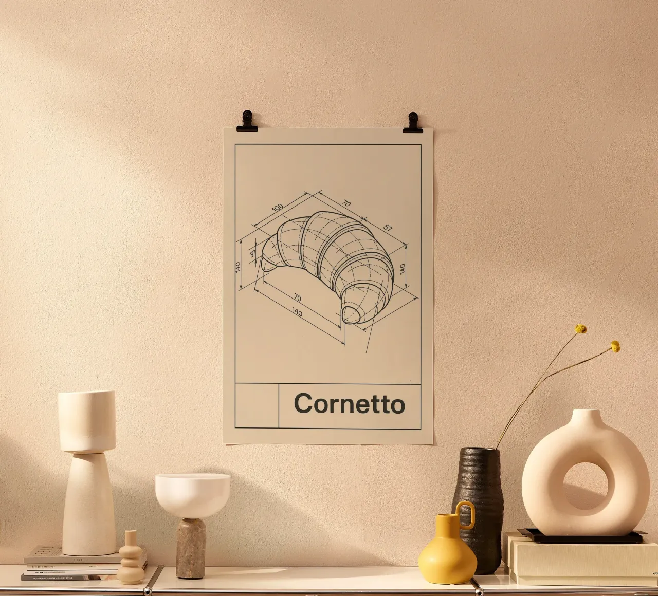 Technische Zeichnung "Cornetto" poster da Grande Bellezza