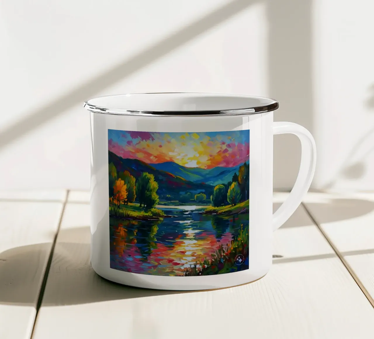 Natural scenery tazza in smalto da mip of map