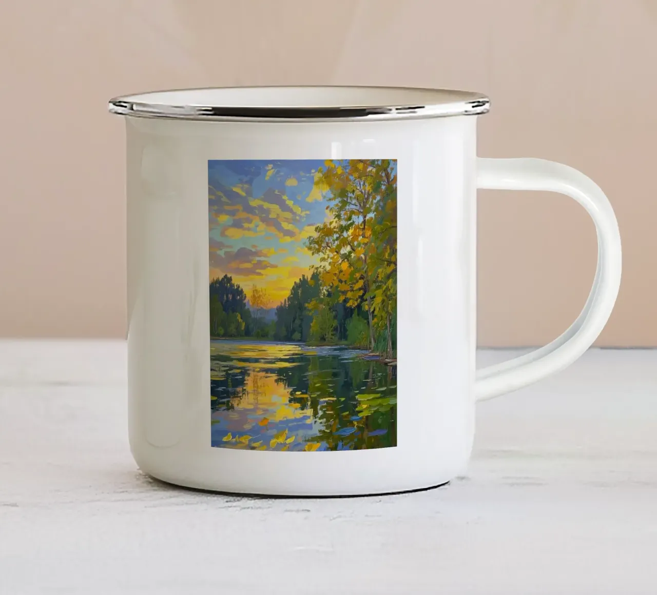 Scenery tazza in smalto da mip of map