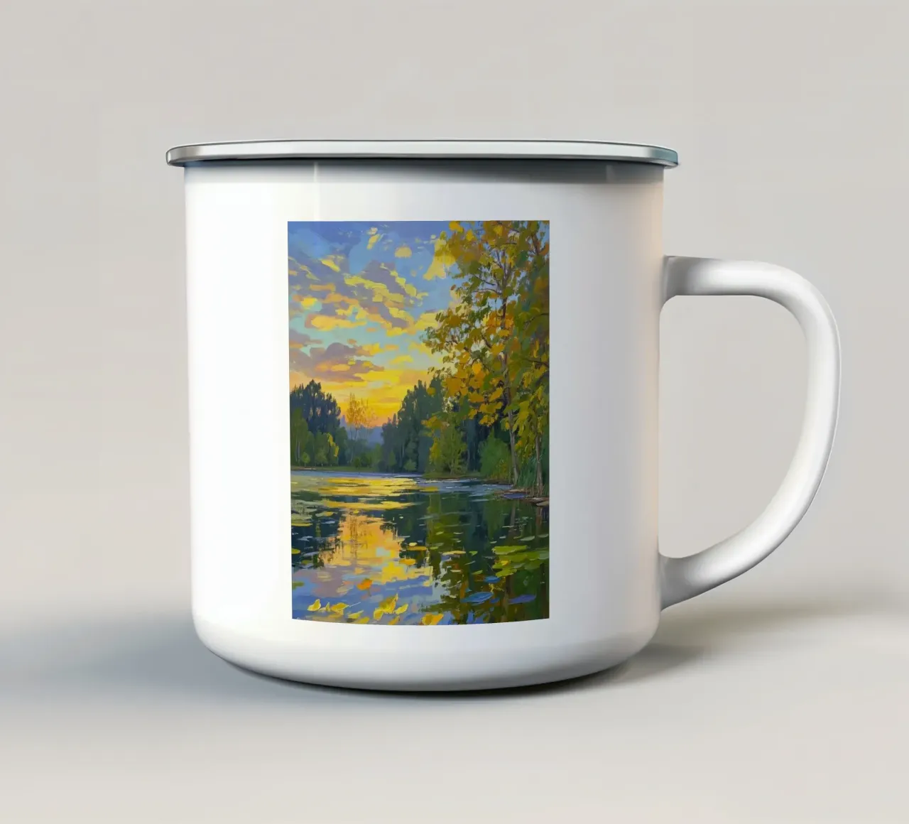 Scenery tazza in smalto da mip of map