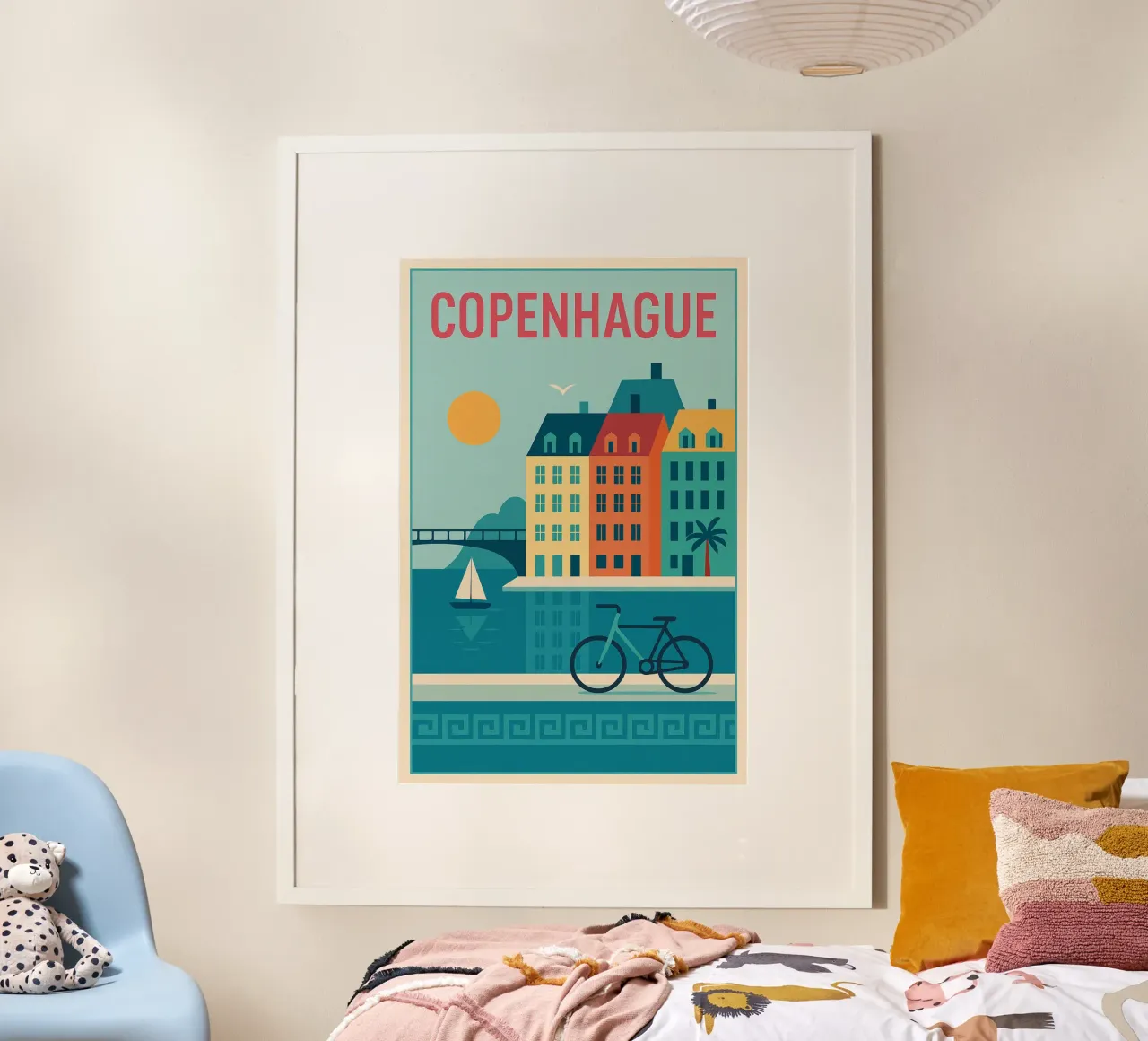 Poster di Copenaghen - Poster retro colorato di Nyhavn poster da JETLAG | affiches voyage